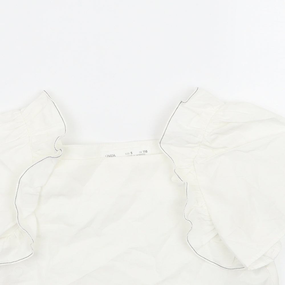 Zara Girls White   Basic Blouse Size 5 Years