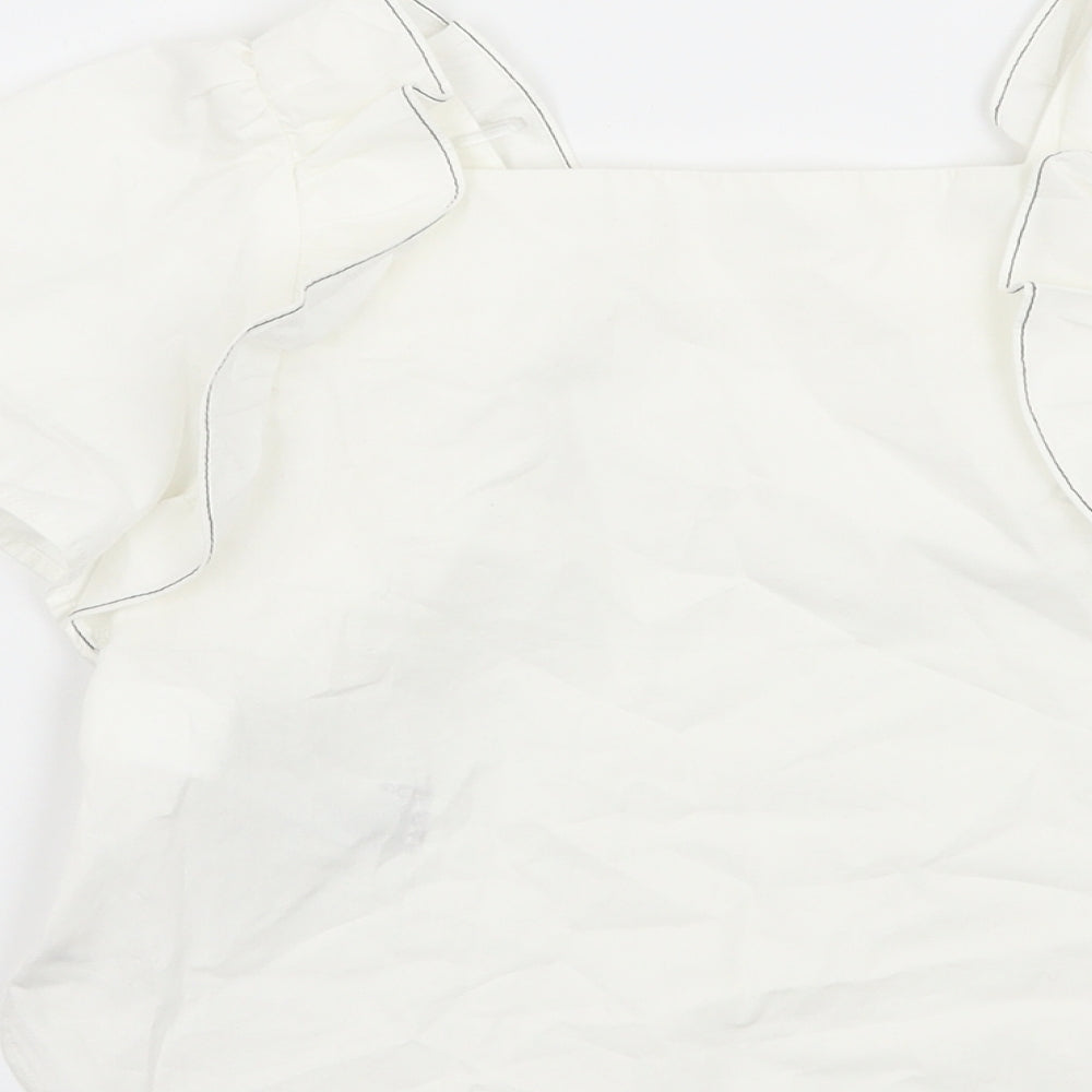 Zara Girls White   Basic Blouse Size 5 Years