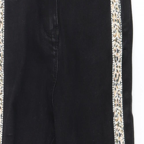 Matalan Girls Black Striped Denim Skinny Jeans Size 6 Years