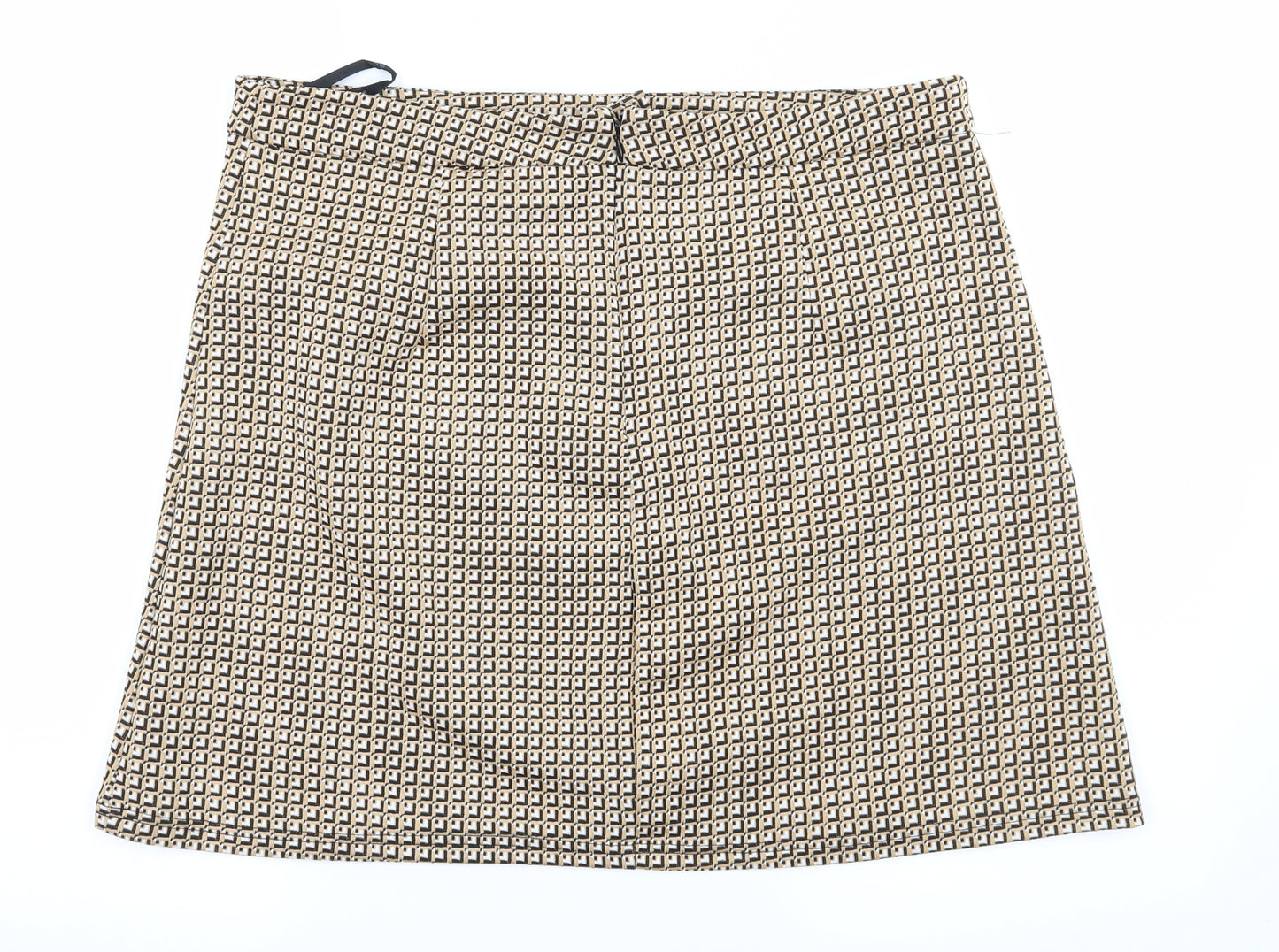 Dorothy Perkins Womens Brown Geometric  A-Line Skirt Size 16