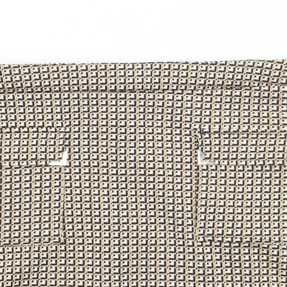 Dorothy Perkins Womens Brown Geometric  A-Line Skirt Size 16