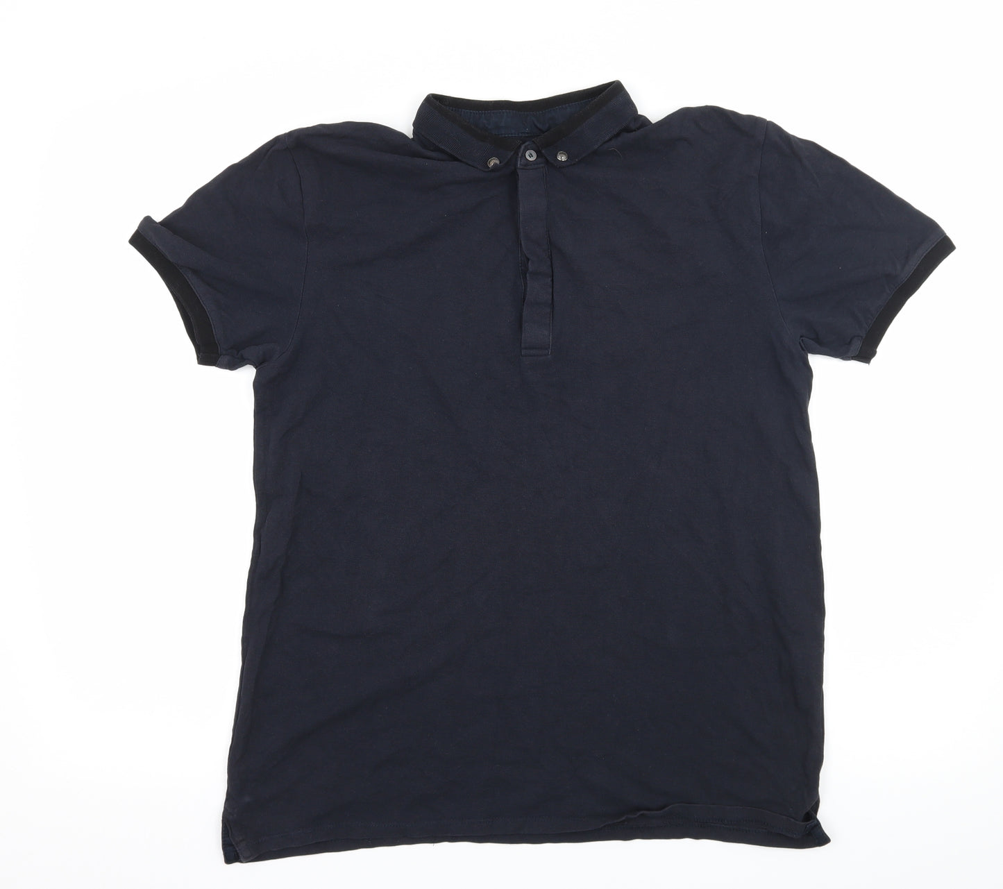 Zara Mens Blue  Jersey  Polo Size L