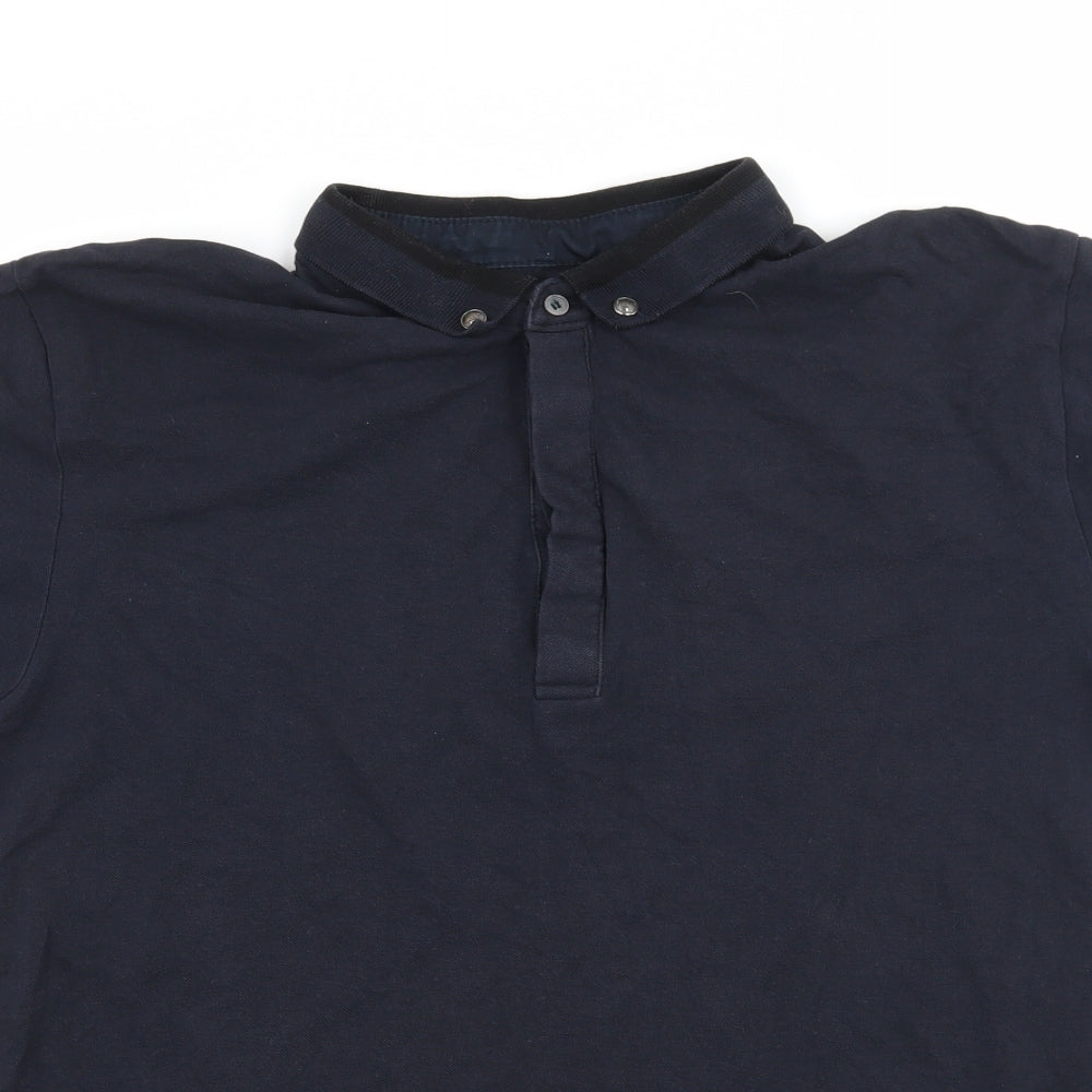 Zara Mens Blue  Jersey  Polo Size L