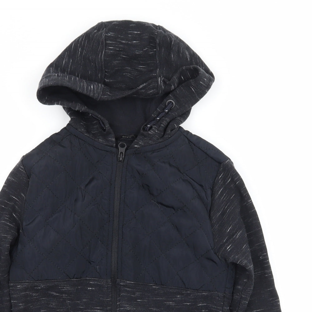 George Boys Blue Striped Jersey Full Zip Hoodie Size 5-6 Years