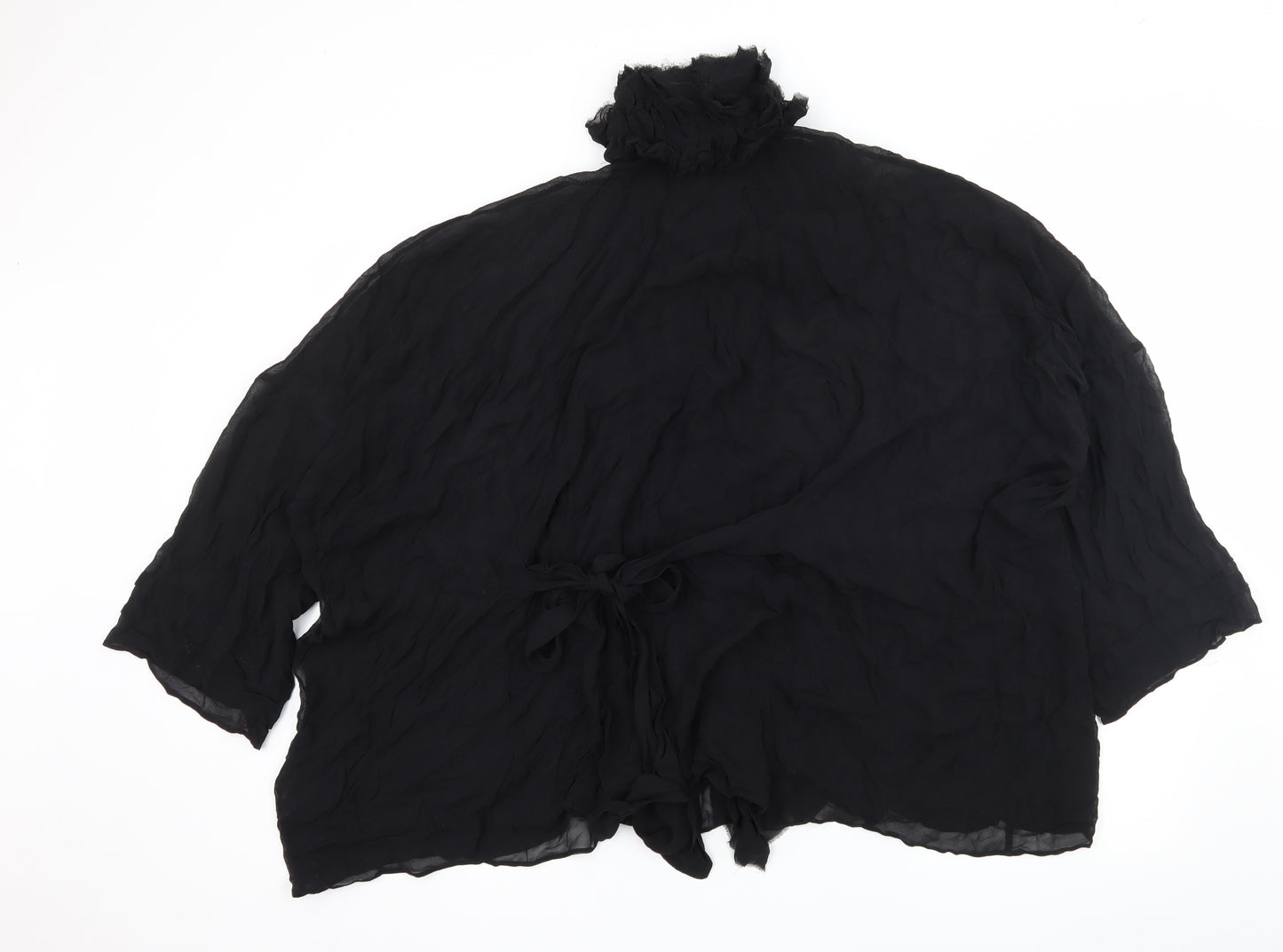 AllSaints Womens Black  Chiffon Basic Blouse Size 8