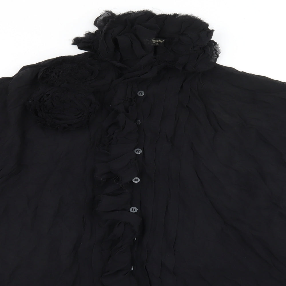 AllSaints Womens Black  Chiffon Basic Blouse Size 8
