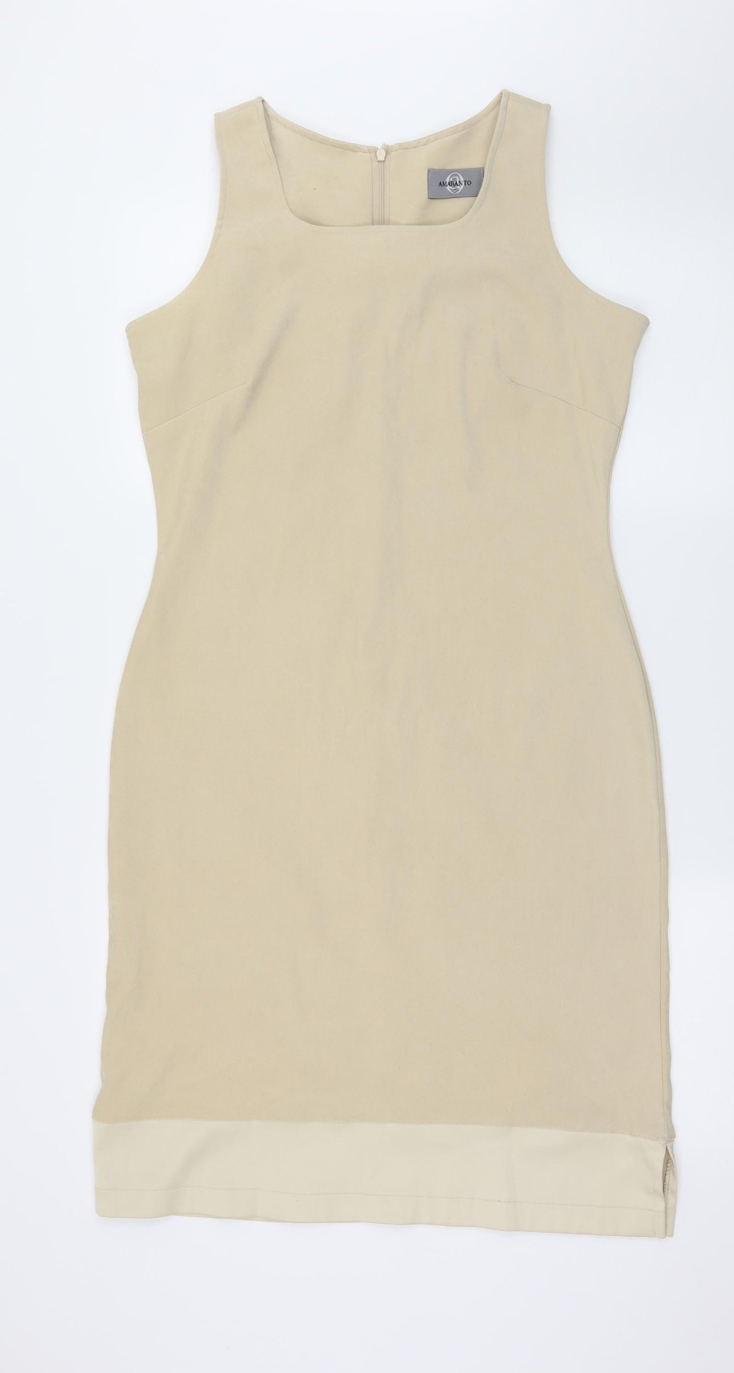 Amartano Womens Beige  Velour A-Line  Size 14