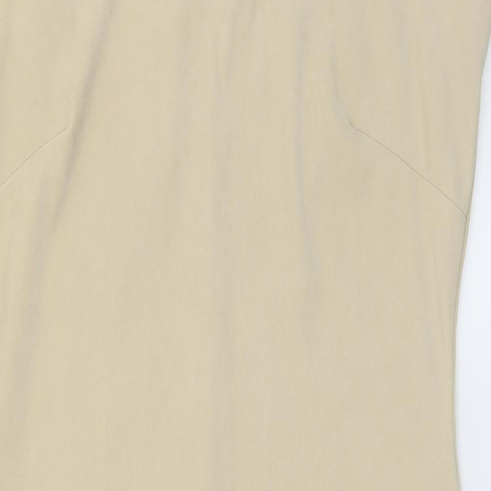 Amartano Womens Beige  Velour A-Line  Size 14