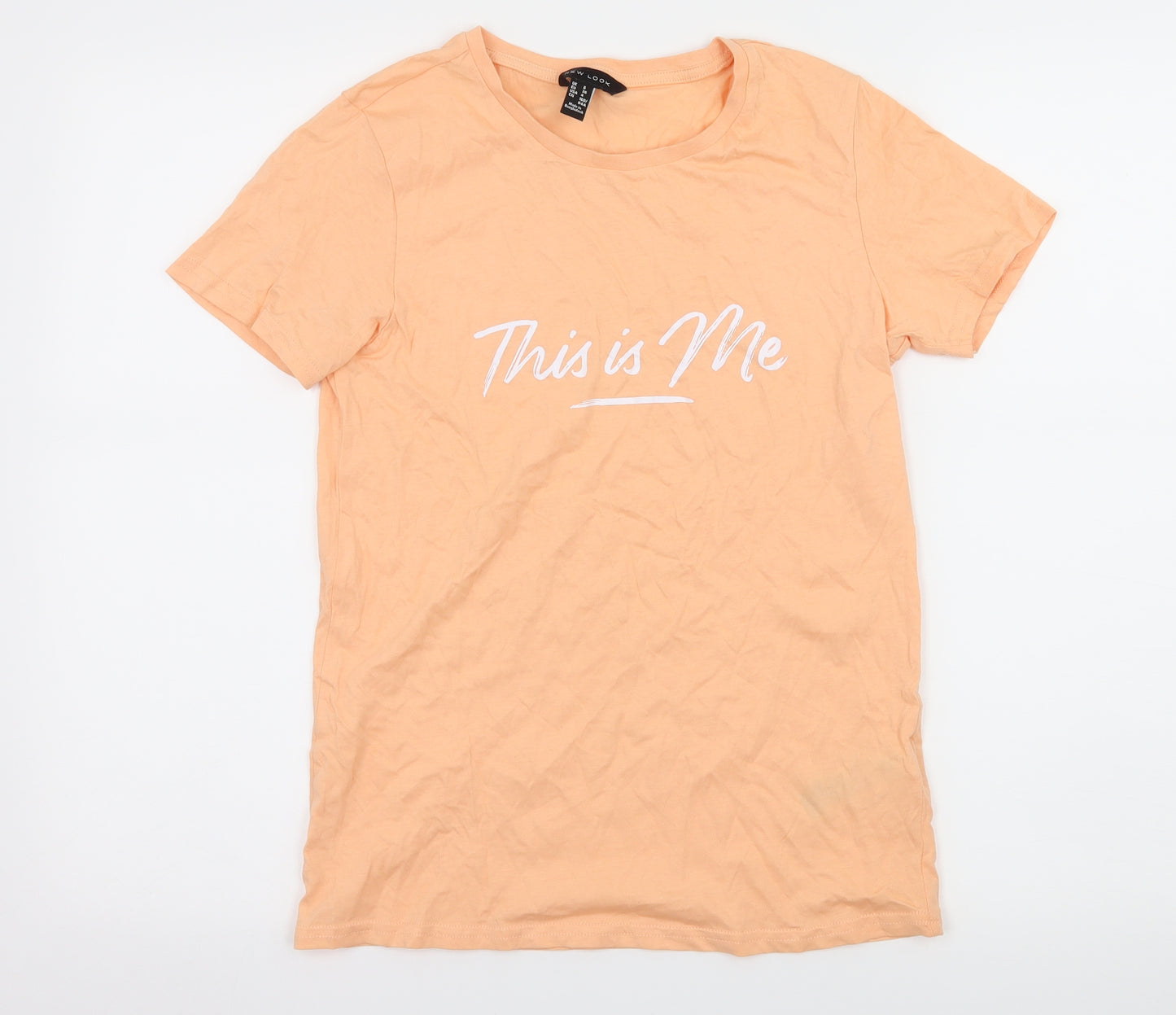 New Look Womens Orange  Jersey Basic T-Shirt Size 8  - This is me