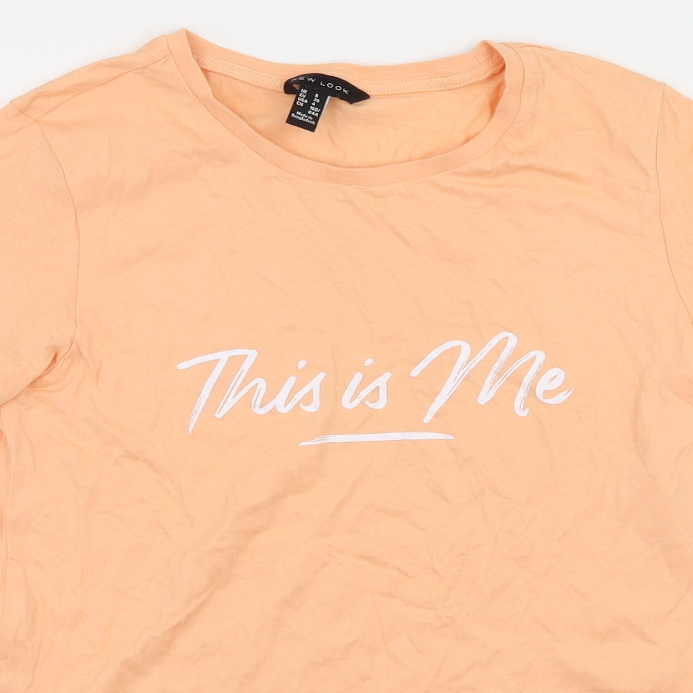 New Look Womens Orange  Jersey Basic T-Shirt Size 8  - This is me