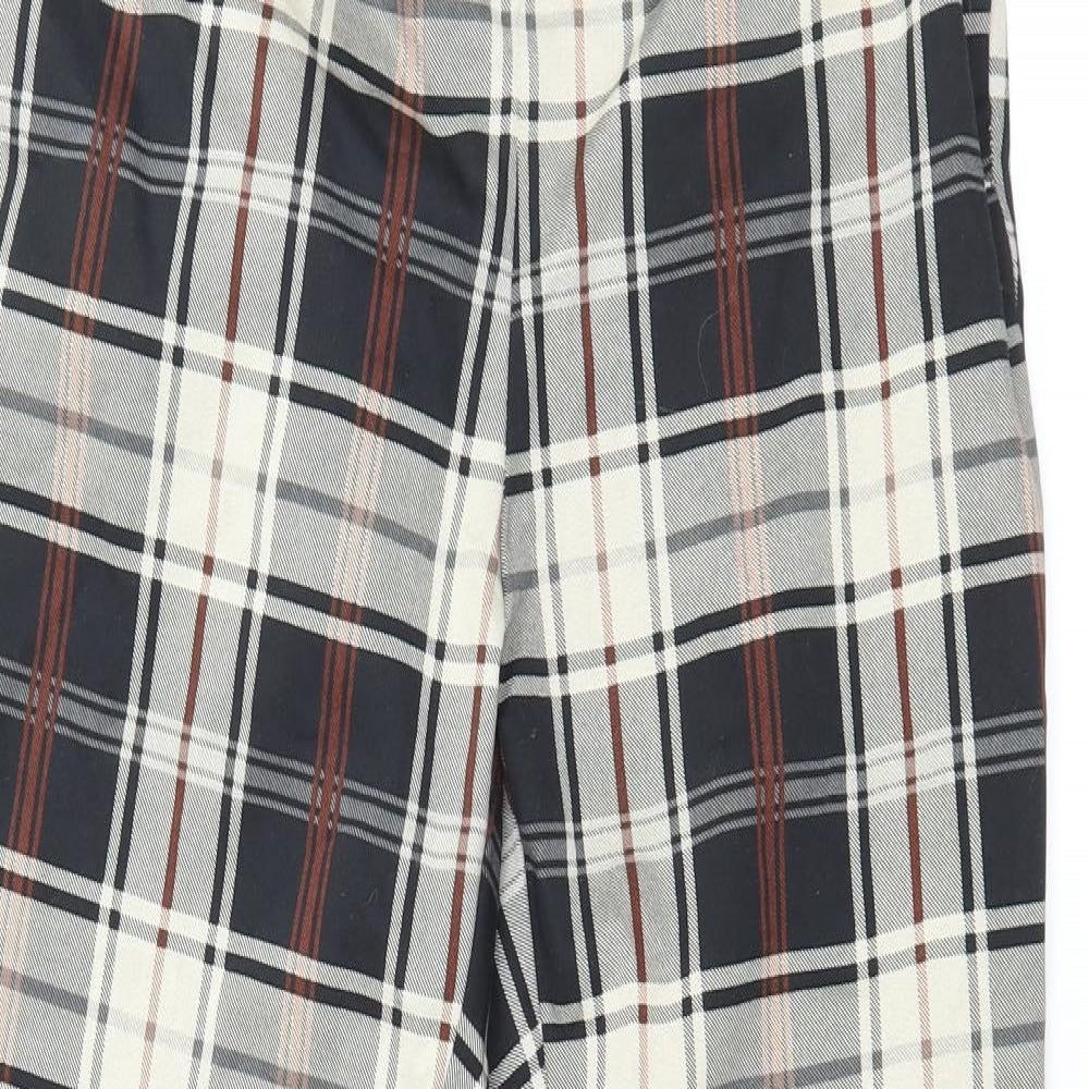 H&M Womens Black Check  Trousers  Size 10 L26 in
