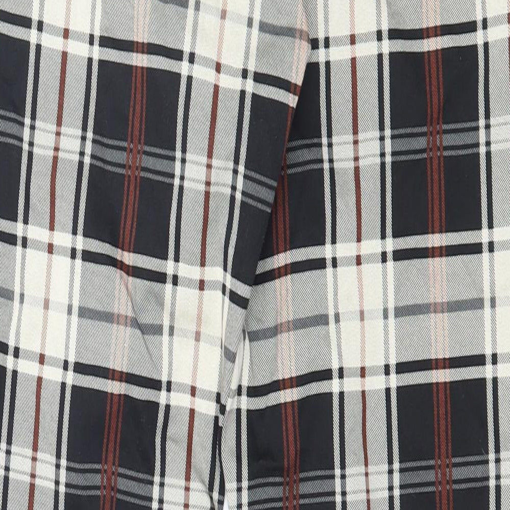 H&M Womens Black Check  Trousers  Size 10 L26 in