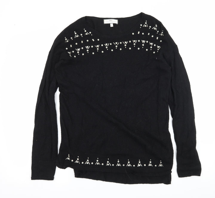 NEXT Womens Black  Knit Pullover Jumper Size 8