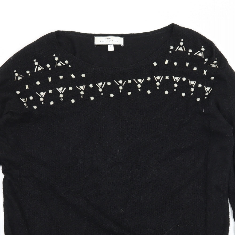 NEXT Womens Black  Knit Pullover Jumper Size 8