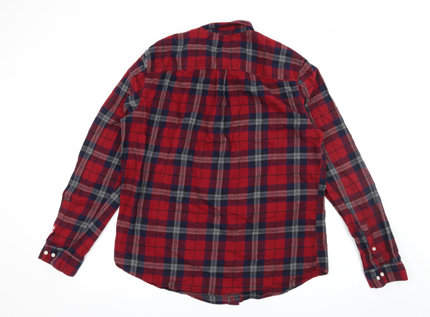NEXT Mens Red Plaid   Button-Up Size L