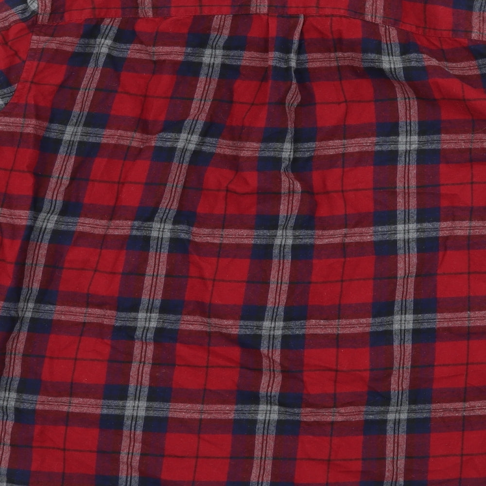 NEXT Mens Red Plaid   Button-Up Size L