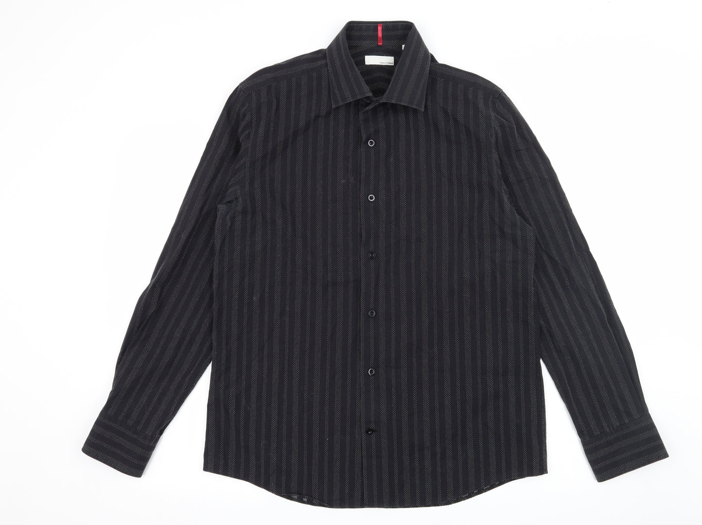 BHS Mens Beige Striped   Button-Up Size M