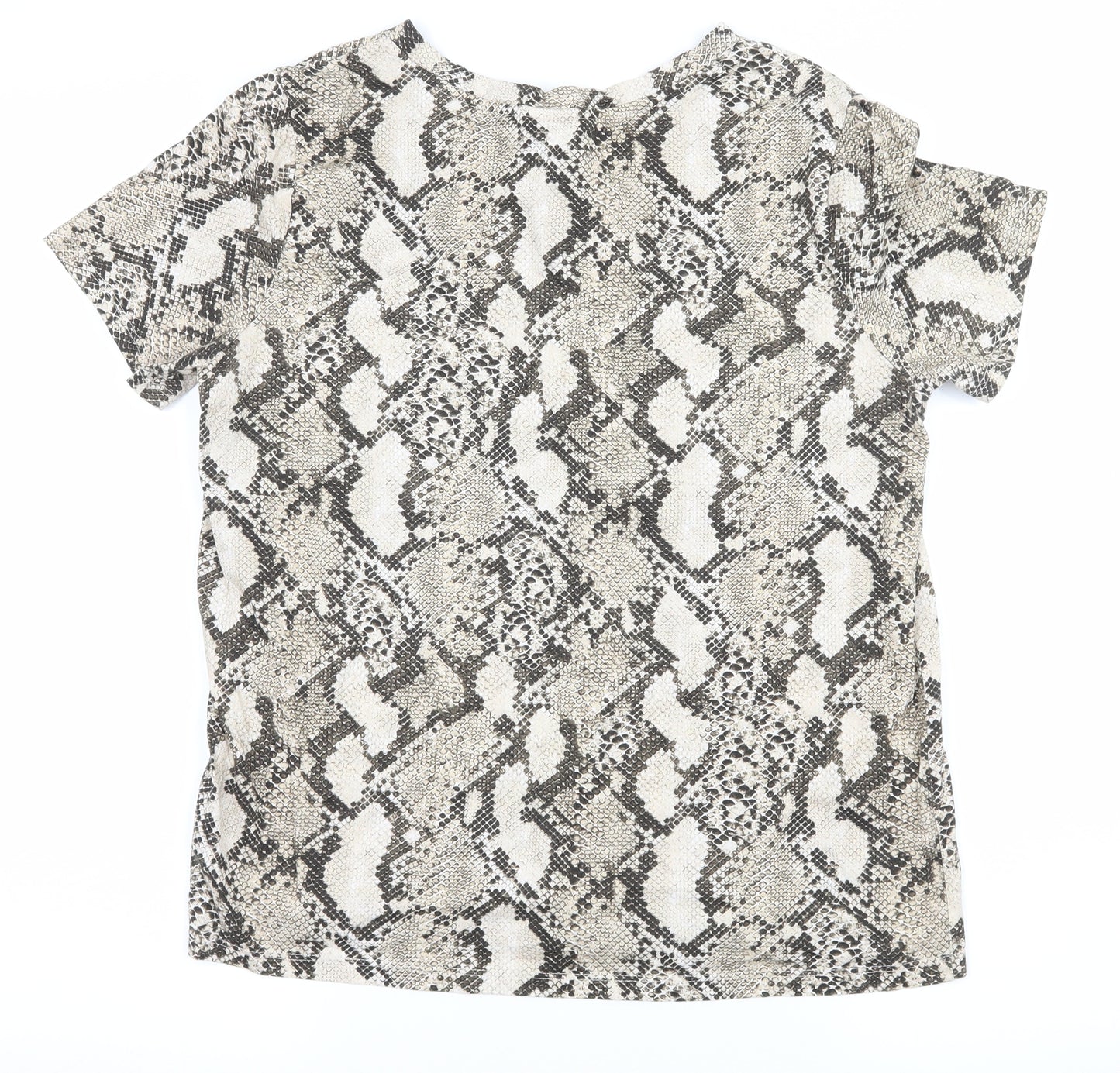 H&M Womens Brown Animal Print Jersey Basic T-Shirt Size S