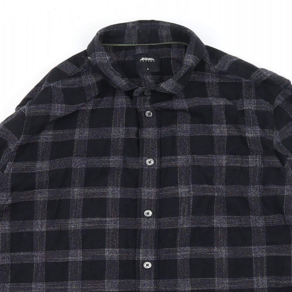 Burton Mens Blue Check   Button-Up Size L