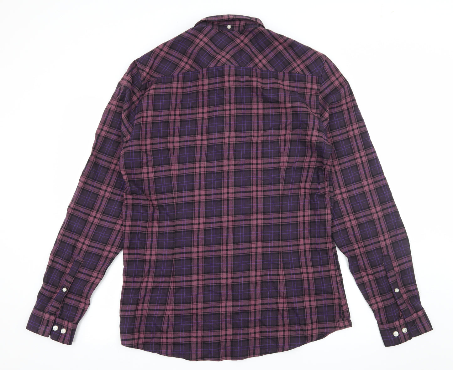 River Island Mens Purple Check   Button-Up Size L