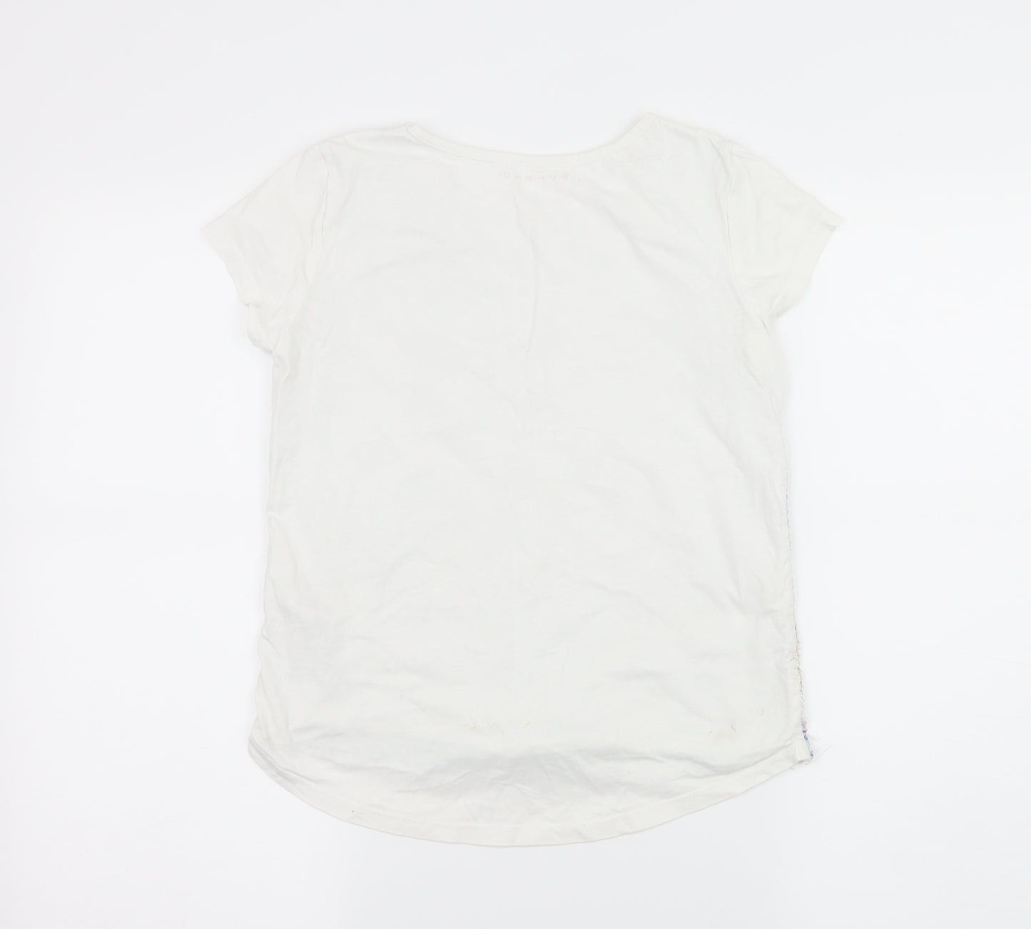 Nutmeg Girls White Floral Jersey Basic T-Shirt Size 11-12 Years