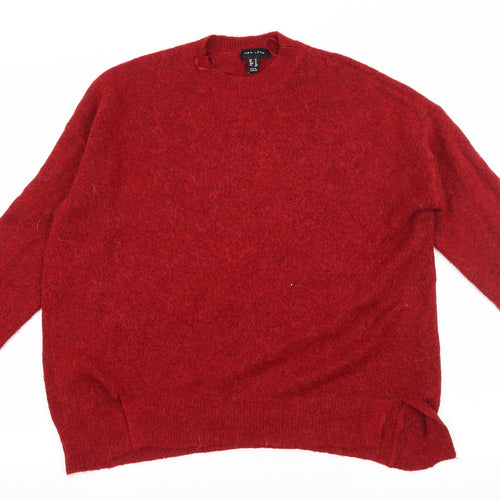 New Look Womens Red  Knit Pullover Jumper Size M