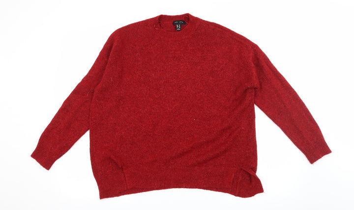 New Look Womens Red Knit Pullover Jumper Size M