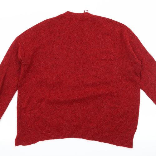 New Look Womens Red  Knit Pullover Jumper Size M