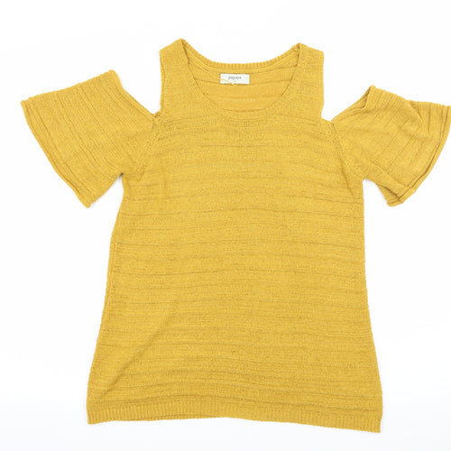 Papaya Womens Yellow  Knit Pullover Jumper Size 12