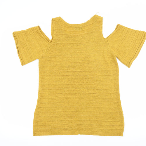 Papaya Womens Yellow  Knit Pullover Jumper Size 12