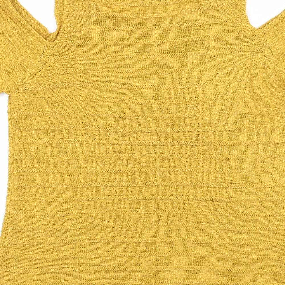 Papaya Womens Yellow  Knit Pullover Jumper Size 12