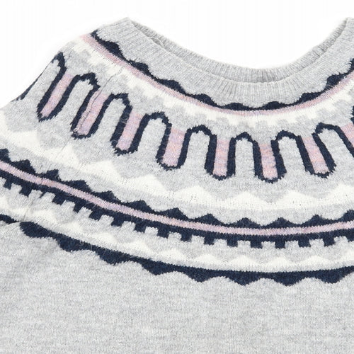 George Womens Grey Striped Knit Pullover Jumper Size S