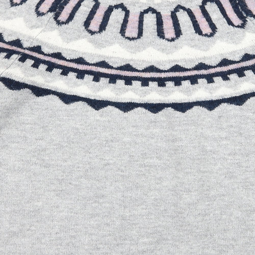 George Womens Grey Striped Knit Pullover Jumper Size S