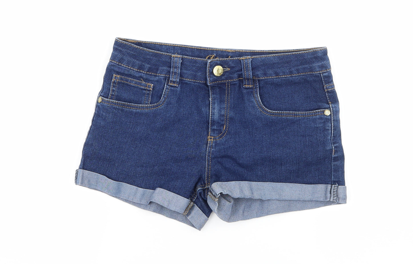 Denim & Co. Girls Blue  Denim Biker Shorts Size 10-11 Years