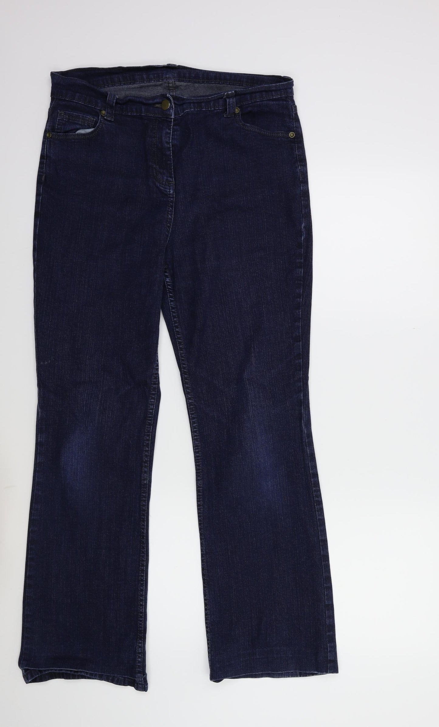 Marks and Spencer Womens Blue  Denim Bootcut Jeans Size 16 L30 in