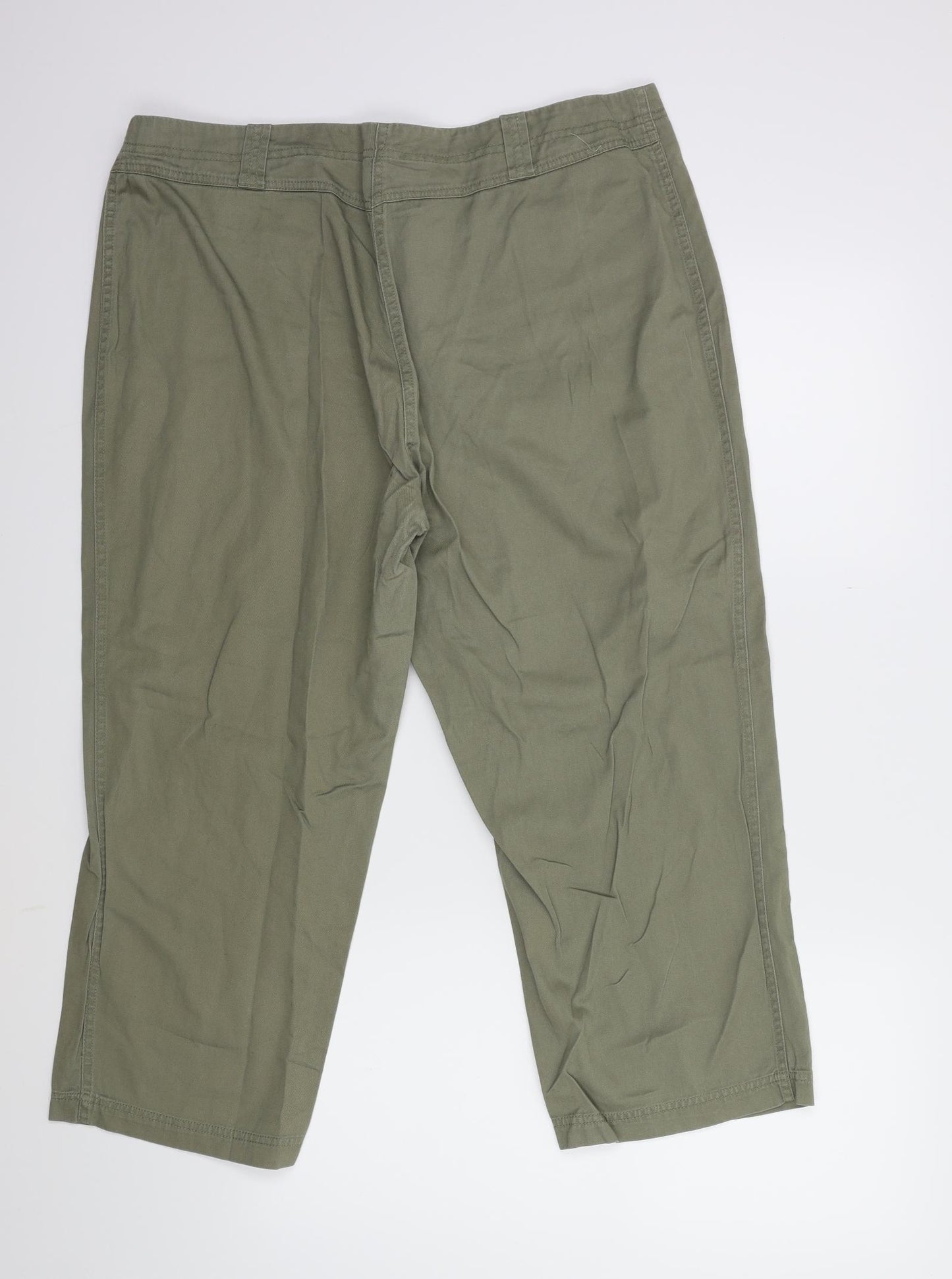 evie Womens Green   Cropped Trousers Size 16 L22 in