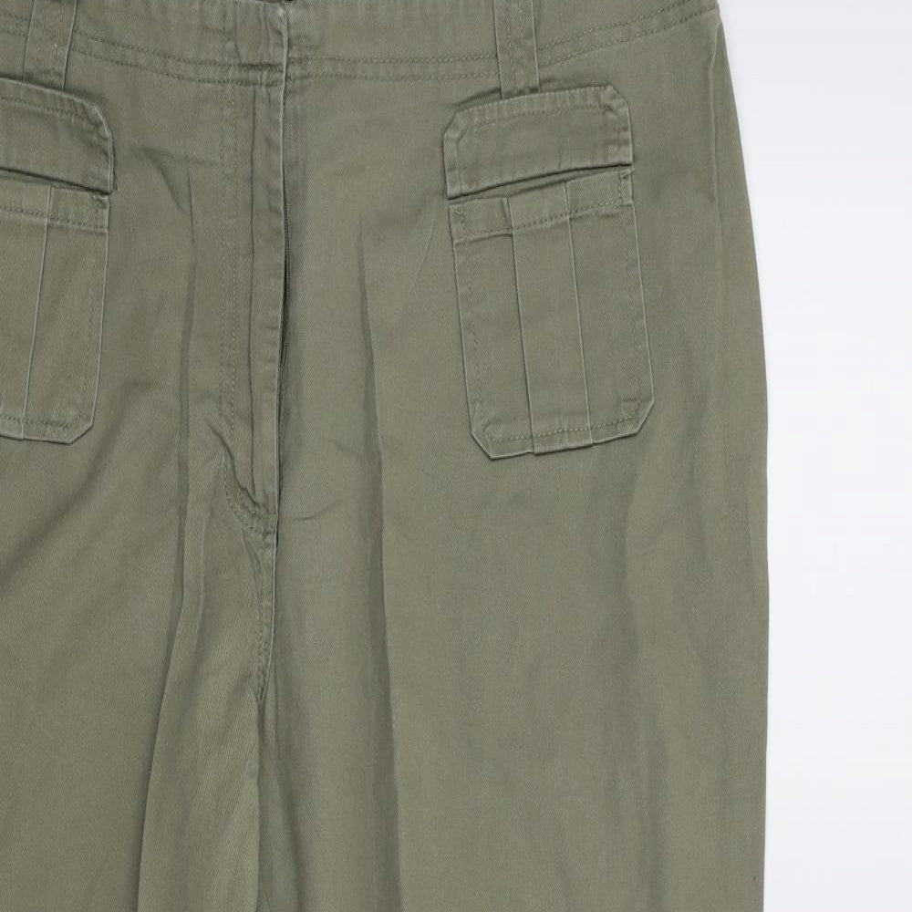 evie Womens Green   Cropped Trousers Size 16 L22 in