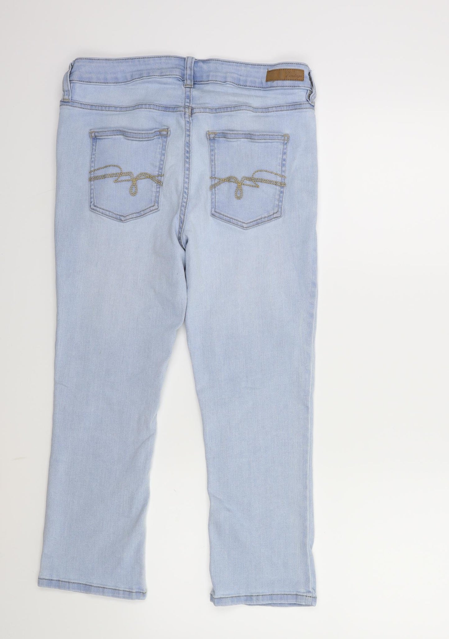 F&F Womens Blue  Denim Cropped Jeans Size 12 L22 in