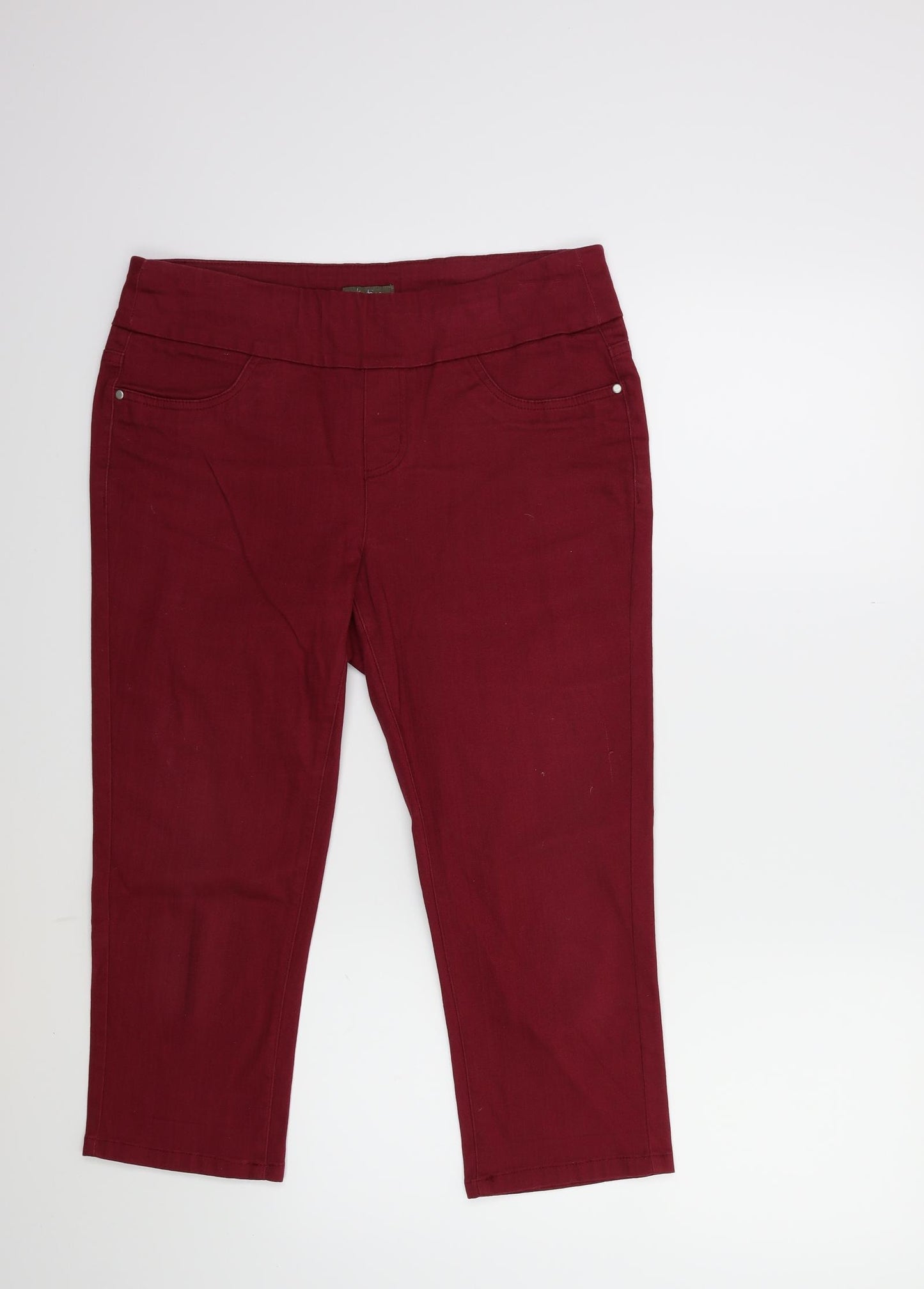 Katies Womens Red  Denim Cropped Jeans Size 10 L21 in