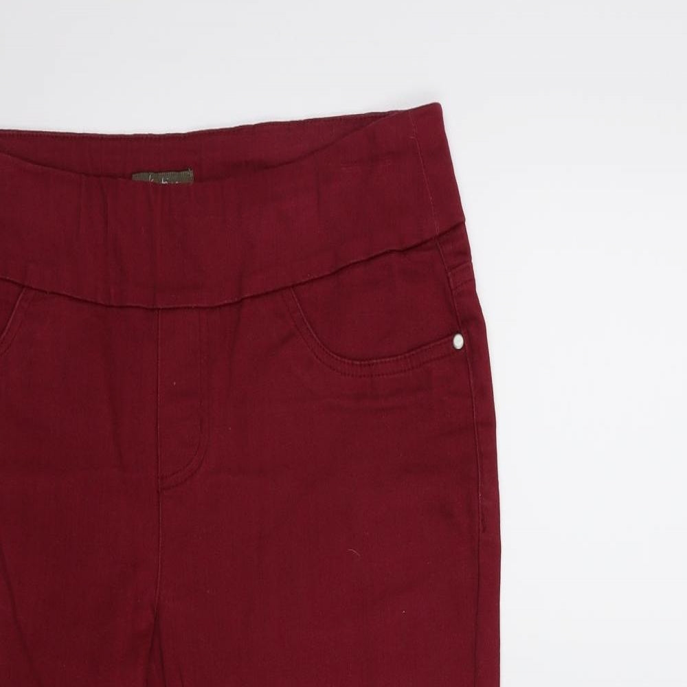 Katies Womens Red  Denim Cropped Jeans Size 10 L21 in