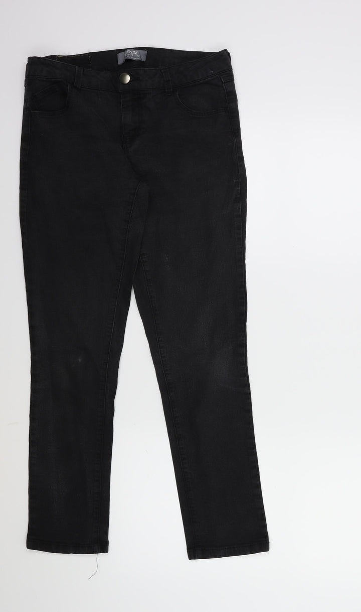Dorothy Perkins Womens Black  Denim Skinny Jeans Size 10 L27 in