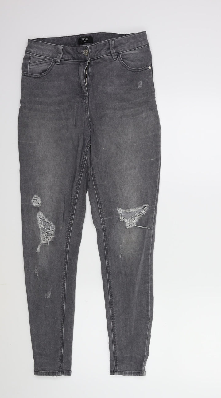 Matalan Womens Grey Denim Skinny Jeans Size 10 L27 in