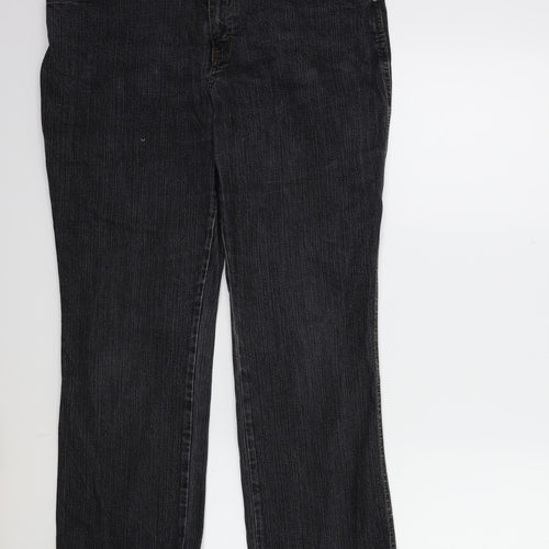Marks and Spencer Womens Black  Denim Straight Jeans Size 16 L27 in