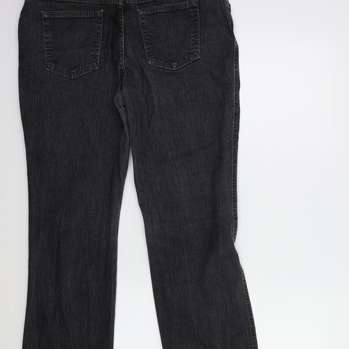 Marks and Spencer Womens Black  Denim Straight Jeans Size 16 L27 in