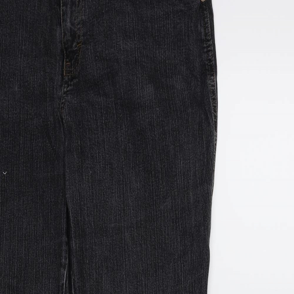Marks and Spencer Womens Black  Denim Straight Jeans Size 16 L27 in