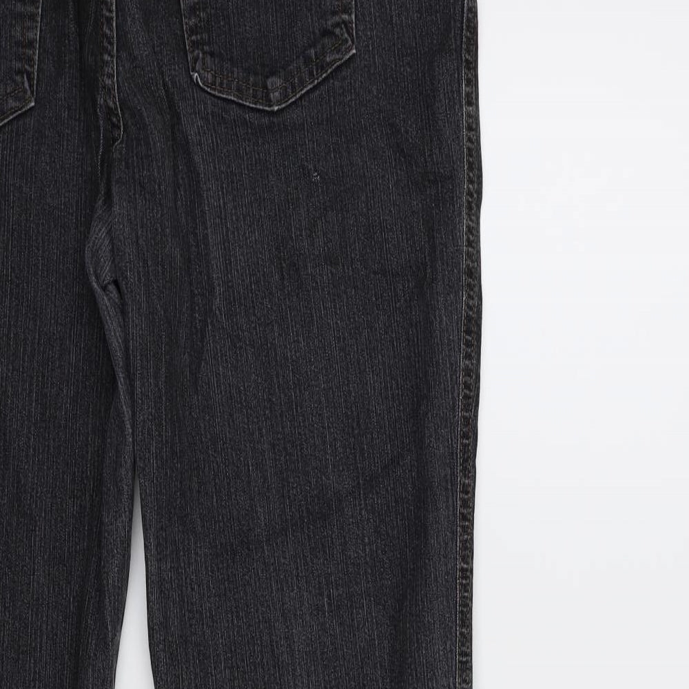Marks and Spencer Womens Black  Denim Straight Jeans Size 16 L27 in