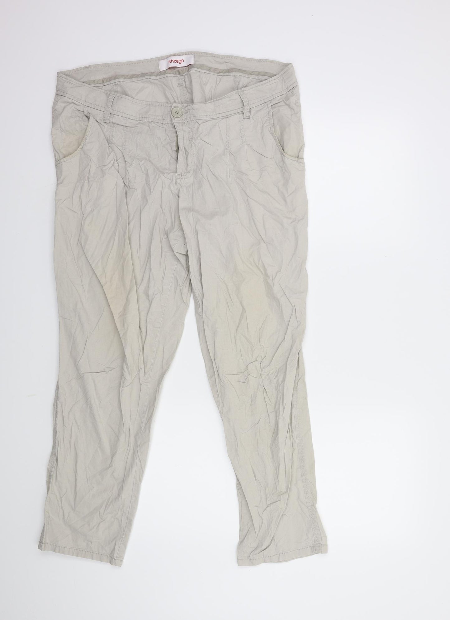 Sheego Womens Grey   Cargo Trousers Size 20 L28 in