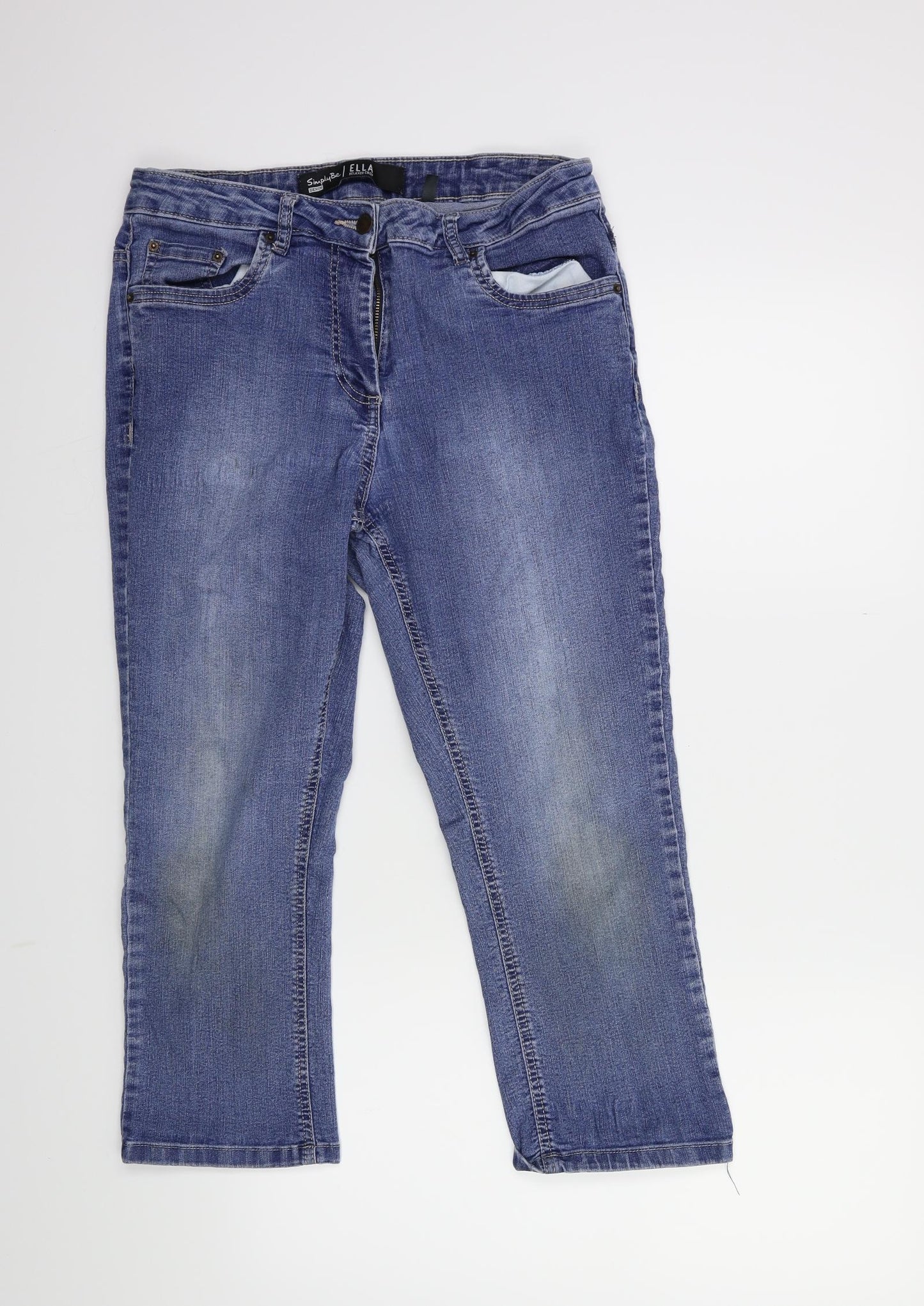 Preworn Womens Blue  Denim Cropped Jeans Size 30 in L22 in