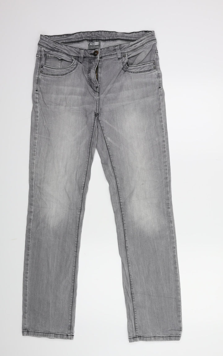 Up Fashion Womens Grey  Denim Skinny Jeans Size 10 L30 in