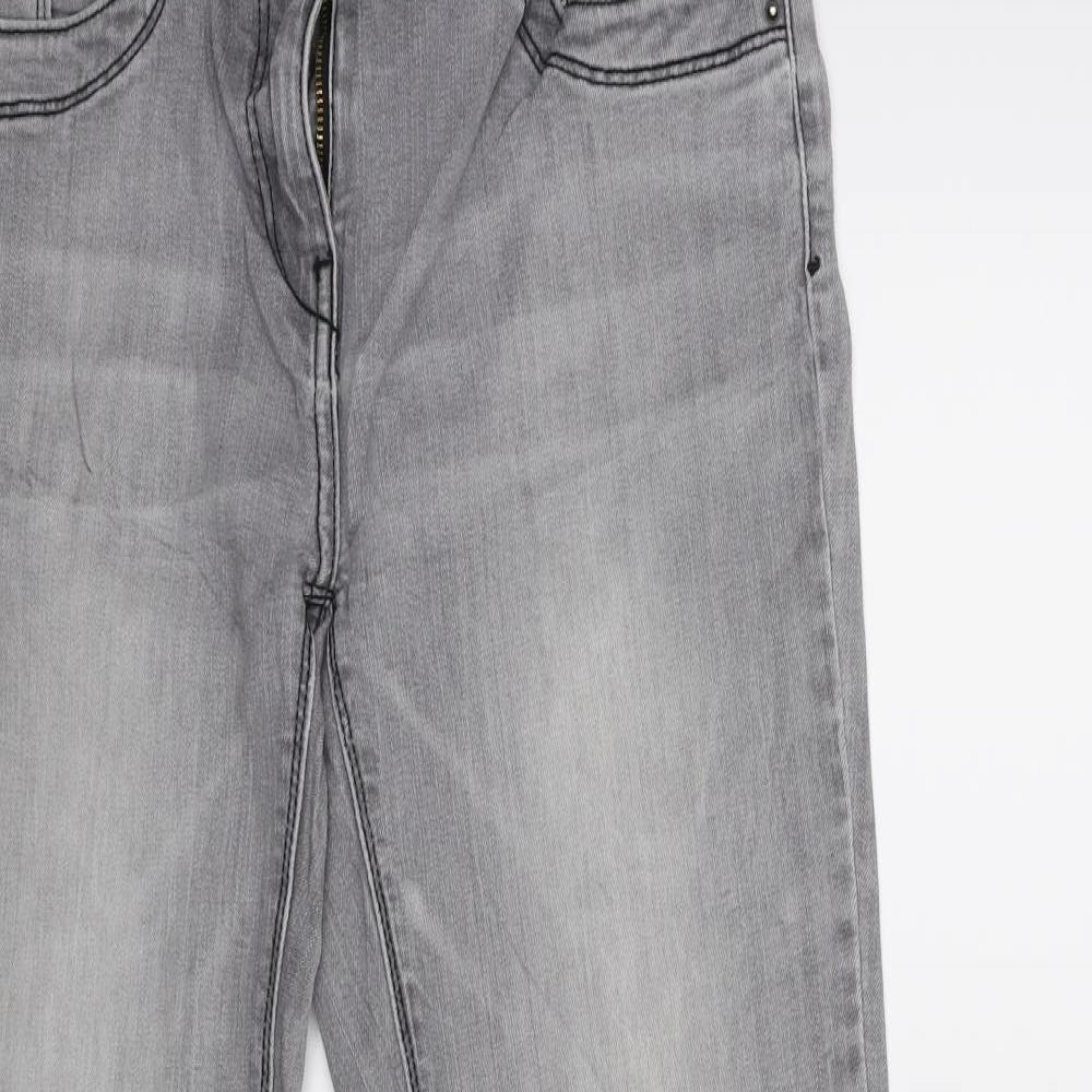 Up Fashion Womens Grey  Denim Skinny Jeans Size 10 L30 in